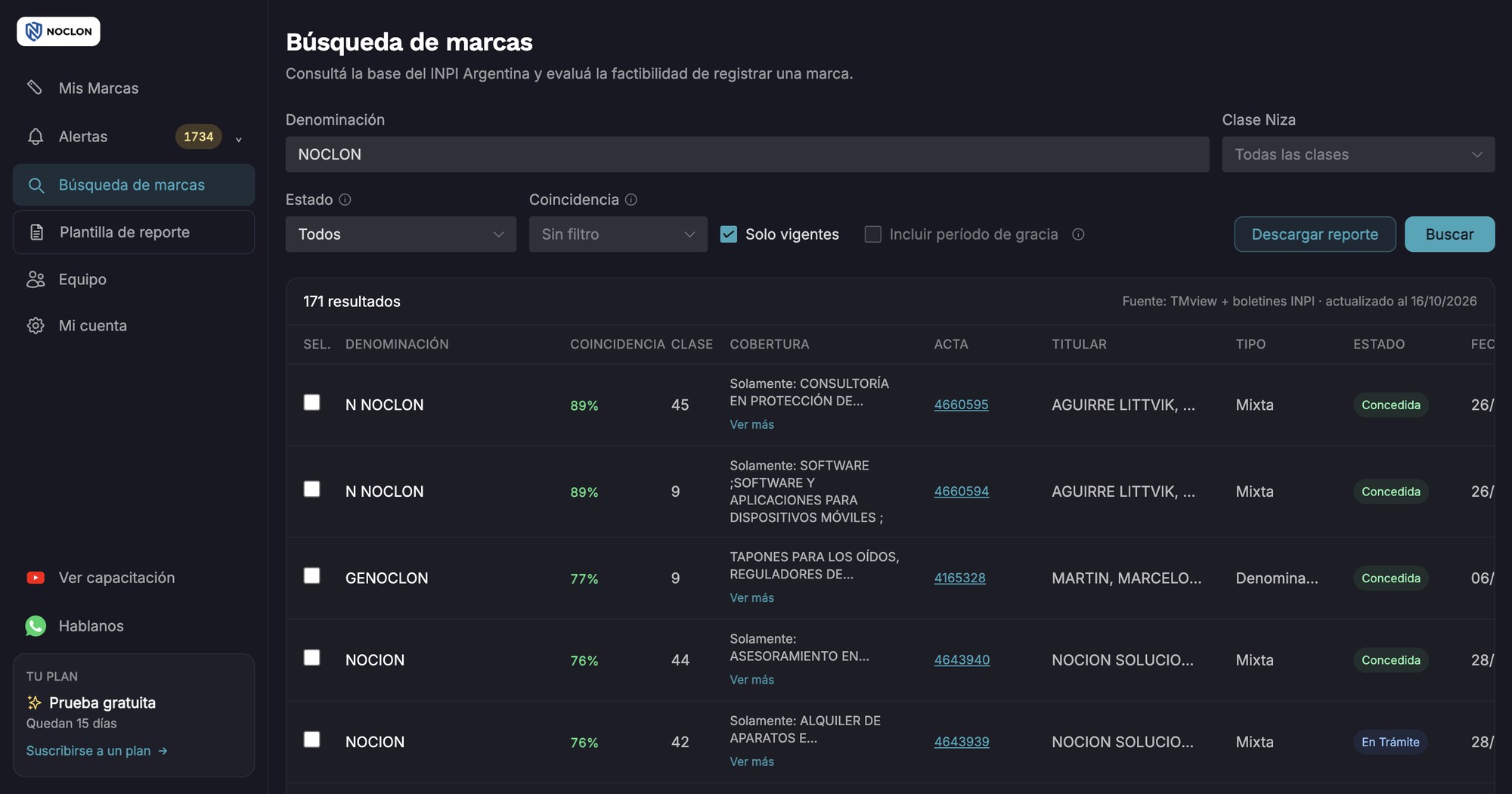 Búsqueda de marcas