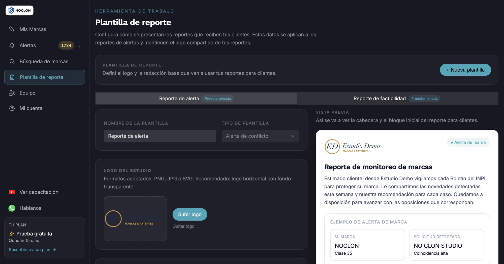 Plantilla de reporte